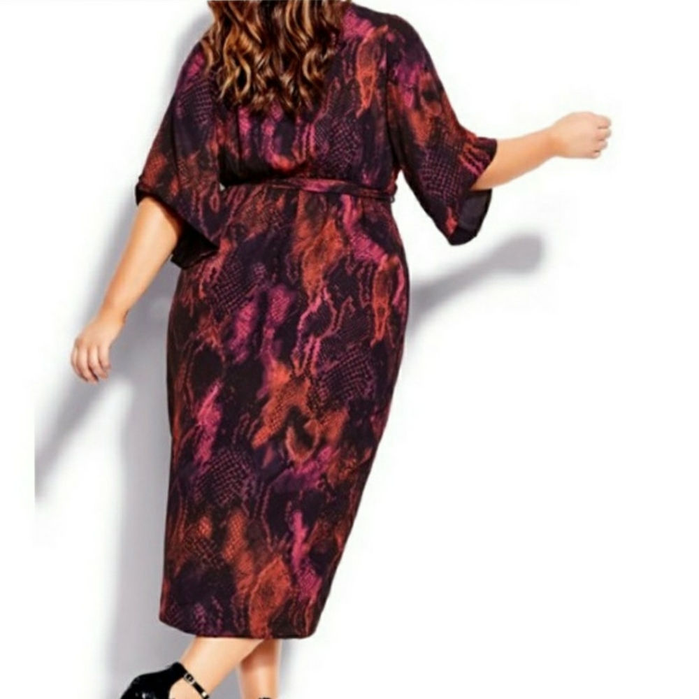 ποΈβ City Chic π Faux Wrap High/Low Dress - Picture 2 of 4